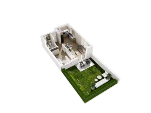 2 pokoje, mieszkanie 40,68 m², parter, oferta nr B.0.02, Osiedle Parkowe Aleje etap III, Wrocław, Brochów, Krzyki, ul. Syryjska