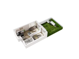 2 pokoje, mieszkanie 40,68 m², parter, oferta nr B.0.02, Osiedle Parkowe Aleje etap III, Wrocław, Brochów, Krzyki, ul. Syryjska
