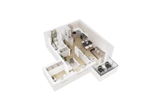 2 pokoje, mieszkanie 41,93 m², piętro 1, oferta nr B.1.11, Osiedle Parkowe Aleje etap III, Wrocław, Brochów, Krzyki, ul. Syryjska