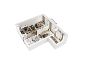 2 pokoje, mieszkanie 41,93 m², piętro 1, oferta nr B.1.11, Osiedle Parkowe Aleje etap III, Wrocław, Brochów, Krzyki, ul. Syryjska