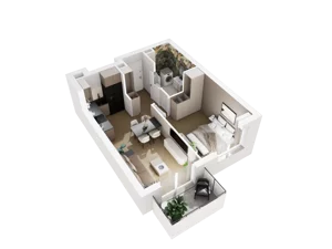 2 pokoje, mieszkanie 35,67 m², piętro 3, oferta nr B.3.20, Osiedle Parkowe Aleje etap III, Wrocław, Brochów, Krzyki, ul. Syryjska