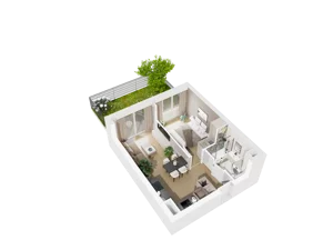 2 pokoje, mieszkanie 37,17 m², parter, oferta nr C.0.01, Osiedle Parkowe Aleje etap III, Wrocław, Brochów, Krzyki, ul. Syryjska