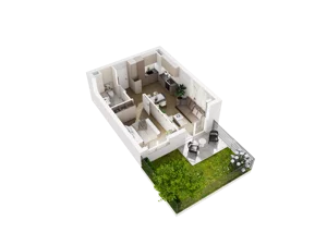 2 pokoje, mieszkanie 37,17 m², parter, oferta nr C.0.01, Osiedle Parkowe Aleje etap III, Wrocław, Brochów, Krzyki, ul. Syryjska