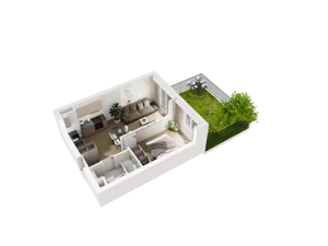2 pokoje, mieszkanie 37,17 m², parter, oferta nr C.0.01, Osiedle Parkowe Aleje etap III, Wrocław, Brochów, Krzyki, ul. Syryjska