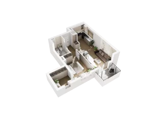 2 pokoje, mieszkanie 46,68 m², piętro 1, oferta nr C.1.14, Osiedle Parkowe Aleje etap III, Wrocław, Brochów, Krzyki, ul. Syryjska
