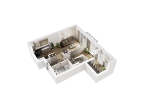 2 pokoje, mieszkanie 46,68 m², piętro 1, oferta nr C.1.14, Osiedle Parkowe Aleje etap III, Wrocław, Brochów, Krzyki, ul. Syryjska