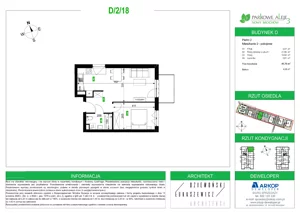 2 pokoje, mieszkanie 41,73 m², piętro 2, oferta nr D.2.18, Osiedle Parkowe Aleje etap III, Wrocław, Brochów, Krzyki, ul. Syryjska