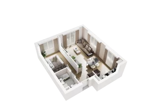 2 pokoje, mieszkanie 46,44 m², piętro 2, oferta nr E.2.14, Osiedle Parkowe Aleje etap III, Wrocław, Brochów, Krzyki, ul. Syryjska