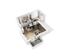 2 pokoje, mieszkanie 33,85 m², piętro 3, oferta nr E.3.16, Osiedle Parkowe Aleje etap III, Wrocław, Brochów, Krzyki, ul. Syryjska