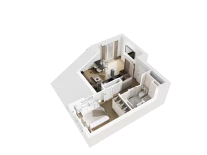 2 pokoje, mieszkanie 33,85 m², piętro 3, oferta nr E.3.16, Osiedle Parkowe Aleje etap III, Wrocław, Brochów, Krzyki, ul. Syryjska