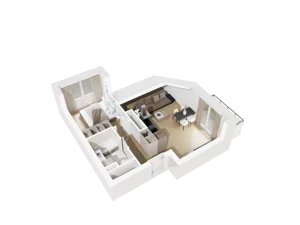 2 pokoje, mieszkanie 33,85 m², piętro 3, oferta nr E.3.16, Osiedle Parkowe Aleje etap III, Wrocław, Brochów, Krzyki, ul. Syryjska