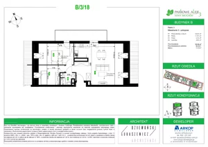 3 pokoje, mieszkanie 52,56 m², piętro 3, oferta nr B.3.18, Osiedle Parkowe Aleje etap III, Wrocław, Brochów, Krzyki, ul. Syryjska