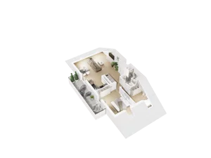 3 pokoje, mieszkanie 52,56 m², piętro 3, oferta nr B.3.18, Osiedle Parkowe Aleje etap III, Wrocław, Brochów, Krzyki, ul. Syryjska