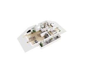 3 pokoje, mieszkanie 52,56 m², piętro 3, oferta nr B.3.18, Osiedle Parkowe Aleje etap III, Wrocław, Brochów, Krzyki, ul. Syryjska