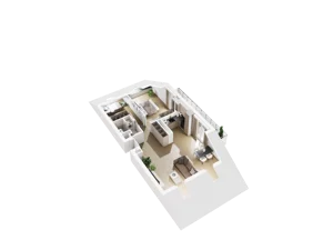 3 pokoje, mieszkanie 52,56 m², piętro 3, oferta nr B.3.18, Osiedle Parkowe Aleje etap III, Wrocław, Brochów, Krzyki, ul. Syryjska