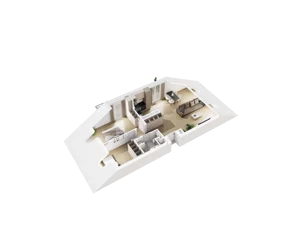 3 pokoje, mieszkanie 52,56 m², piętro 3, oferta nr B.3.18, Osiedle Parkowe Aleje etap III, Wrocław, Brochów, Krzyki, ul. Syryjska