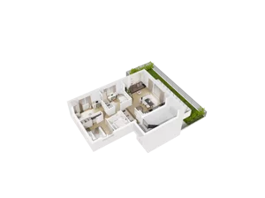 4 pokoje, mieszkanie 72,80 m², piętro 1, oferta nr F.01, Osiedle Parkowe Aleje etap III, Wrocław, Brochów, Krzyki, ul. Syryjska