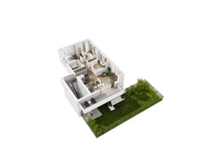 4 pokoje, mieszkanie 72,80 m², piętro 1, oferta nr F.01, Osiedle Parkowe Aleje etap III, Wrocław, Brochów, Krzyki, ul. Syryjska