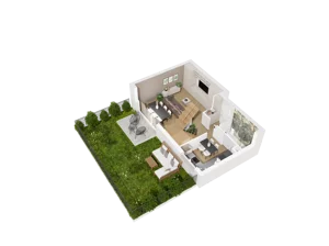 4 pokoje, mieszkanie 83,11 m², parter, oferta nr G.02, Osiedle Parkowe Aleje etap III, Wrocław, Brochów, Krzyki, ul. Syryjska