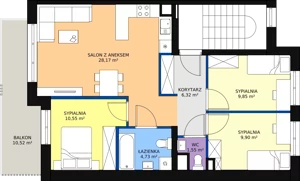 4 pokoje, mieszkanie 70,73 m², piętro 1, oferta nr A7/A, Osiedle CONTIGO, Wrocław, Psie Pole-Zawidawie, Zakrzów, ul. Siedzikówny