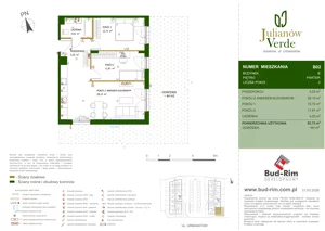 3 pokoje, mieszkanie 61,50 m², piętro 1, oferta nr 16, Julianów Verde II, Julianów, ul. Urbanistów