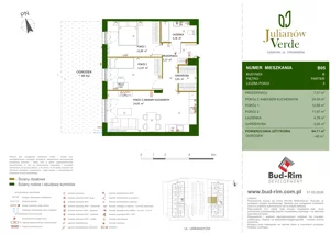 3 pokoje, mieszkanie 64,11 m², parter, oferta nr 5, Julianów Verde II, Julianów, ul. Urbanistów