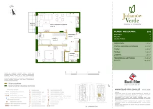 3 pokoje, mieszkanie 61,50 m², piętro 1, oferta nr 16, Julianów Verde II, Julianów, ul. Urbanistów