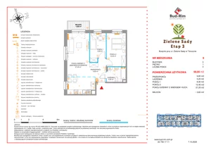 3 pokoje, mieszkanie 59,95 m², piętro 1, oferta nr 9, Zielone Sady III, Tarczyn, ul. Zielone Sady 11