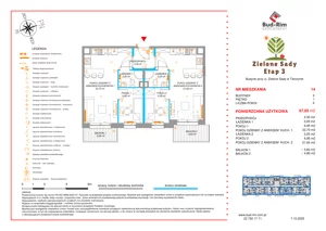 4 pokoje, mieszkanie 67,65 m², piętro 1, oferta nr 14, Zielone Sady III, Tarczyn, ul. Zielone Sady 11