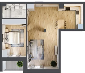 2 pokoje, mieszkanie 61,43 m², piętro 1, oferta nr 1, Szymanów Dom i Natura, Szymanów, Szymanów 7