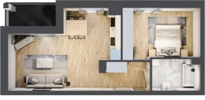 2 pokoje, mieszkanie 46,34 m², piętro 1, oferta nr 6, Szymanów Dom i Natura, Szymanów, Szymanów 7