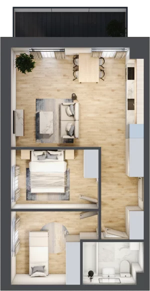 3 pokoje, mieszkanie 54,37 m², piętro 1, oferta nr 11, Szymanów Dom i Natura, Szymanów, Szymanów 7