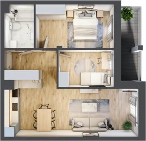 3 pokoje, mieszkanie 56,02 m², piętro 1, oferta nr 17, Szymanów Dom i Natura, Szymanów, Szymanów 7
