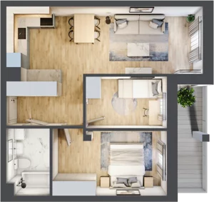 3 pokoje, mieszkanie 54,52 m², piętro 1, oferta nr 19, Szymanów Dom i Natura, Szymanów, Szymanów 7