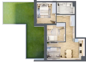 3 pokoje, mieszkanie 56,98 m², parter, oferta nr 4, Na Wspólnej, Wólka Grodziska, ul. Wspólna 5