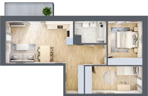3 pokoje, mieszkanie 61,65 m², piętro 1, oferta nr 16, Na Wspólnej, Wólka Grodziska, ul. Wspólna 5