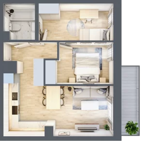 3 pokoje, mieszkanie 49,09 m², piętro 3, oferta nr 32, Na Wspólnej, Wólka Grodziska, ul. Wspólna 5