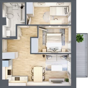 3 pokoje, mieszkanie 49,49 m², piętro 4, oferta nr 42, Na Wspólnej, Wólka Grodziska, ul. Wspólna 5