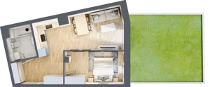 2 pokoje, mieszkanie 43,45 m², parter, oferta nr 70, Na Wspólnej, Wólka Grodziska, ul. Wspólna 5