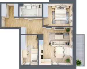 3 pokoje, mieszkanie 60,40 m², piętro 1, oferta nr 74, Na Wspólnej, Wólka Grodziska, ul. Wspólna 5