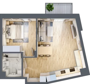 2 pokoje, mieszkanie 48,97 m², piętro 1, oferta nr 80, Na Wspólnej, Wólka Grodziska, ul. Wspólna 5