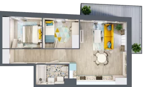 3 pokoje, mieszkanie 53,71 m², piętro 1, oferta nr 13, Julianów Verde, Julianów, ul. Urbanistów