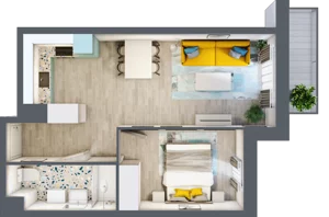 2 pokoje, mieszkanie 40,11 m², piętro 2, oferta nr 25, Julianów Verde, Julianów, ul. Urbanistów