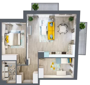 3 pokoje, mieszkanie 66,13 m², piętro 1, oferta nr 12, Julianów Verde, Julianów, ul. Urbanistów