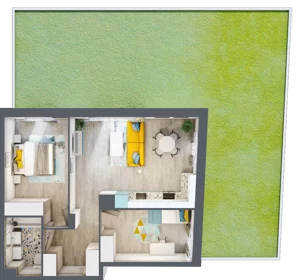 3 pokoje, mieszkanie 60,06 m², parter, oferta nr 2, Julianów Verde, Julianów, ul. Urbanistów
