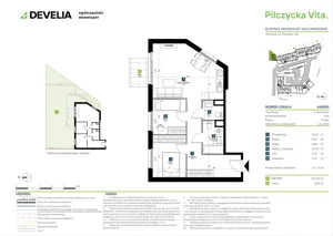 3 pokoje, mieszkanie 61,71 m², parter, oferta nr AA0002, Pilczycka Vita, Wrocław, Pilczyce-Kozanów-Popowice Północne, Pilczyce, ul. Pilczycka 195