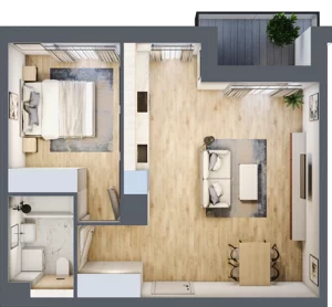 2 pokoje, mieszkanie 46,49 m², piętro 6, oferta nr E.185, Centralna Vita, Kraków, Czyżyny, ul. Ciesielskiego