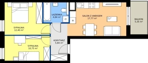 3 pokoje, mieszkanie 51,60 m², piętro 1, oferta nr E.005, Centralna Vita, Kraków, Czyżyny, ul. Ciesielskiego