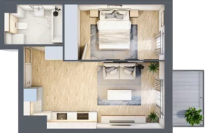 2 pokoje, mieszkanie 36,93 m², piętro 6, oferta nr E.361, Centralna Vita, Kraków, Czyżyny, ul. Ciesielskiego