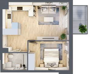 2 pokoje, mieszkanie 41,30 m², piętro 7, oferta nr E.083, Centralna Vita, Kraków, Czyżyny, ul. Ciesielskiego